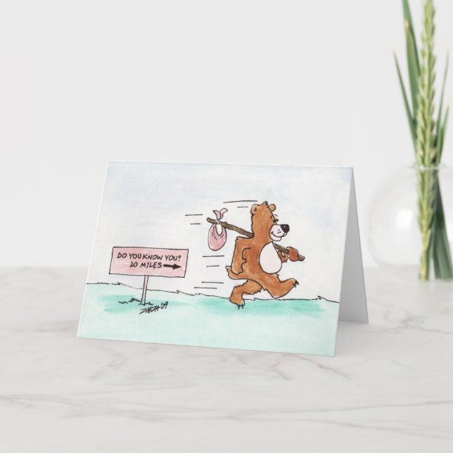 Wandering Bear (Birthday Card) Card (Front)