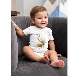 Wandering Crane, custom Baby Bodysuit
