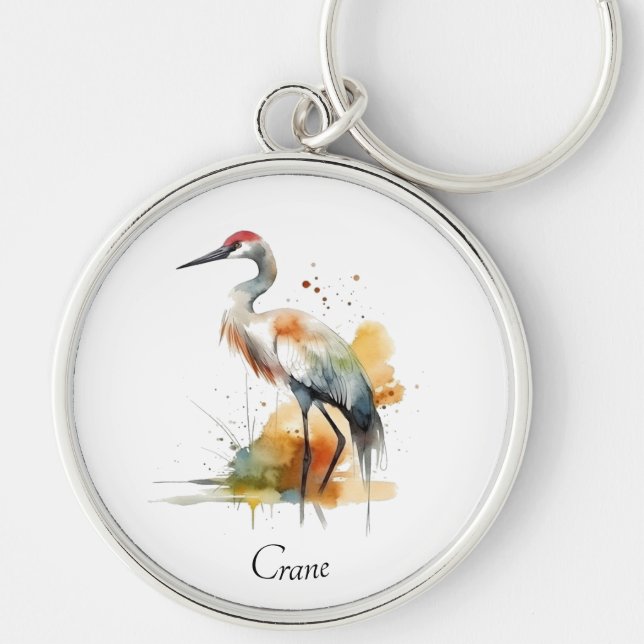 Wandering Crane, custom Keychain (Front)