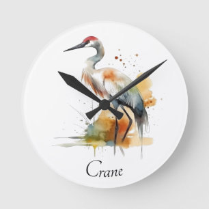 Wandering Crane, custom Round Clock