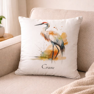 Wandering Crane, custom Throw Pillow