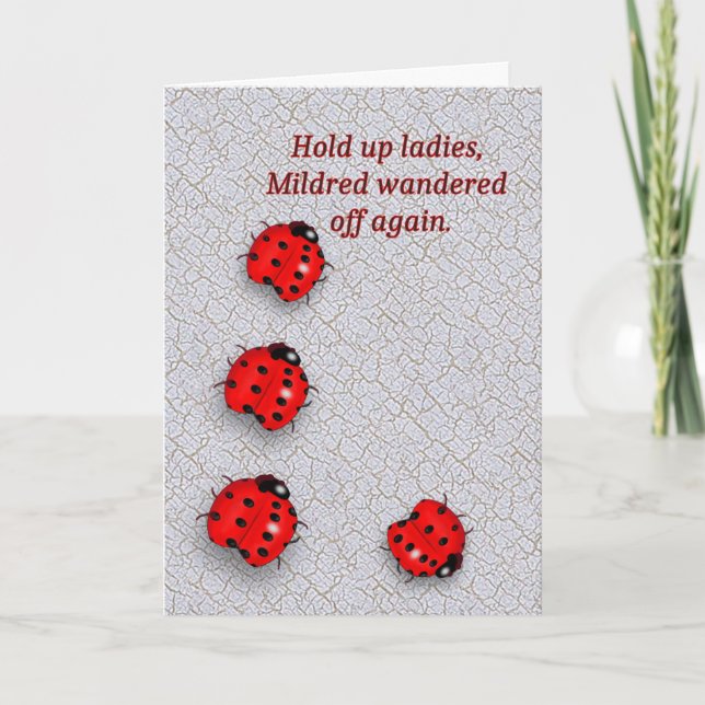 Wandering Ladybug Birthday Card (Front)