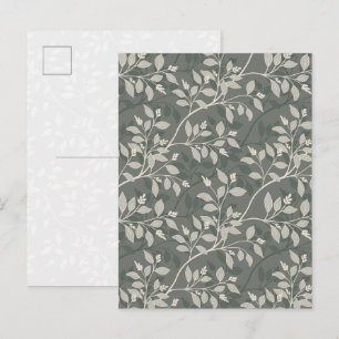 Wandering Leaves Elegant Earthy Botanical Postcard