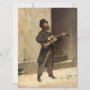Wandering Musician With a Guitar (by Induno) Card