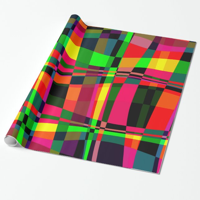 Wandering on Funky Plaid Wrapping Paper (Unrolled)