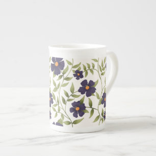 Wandering vine purple bone china mug