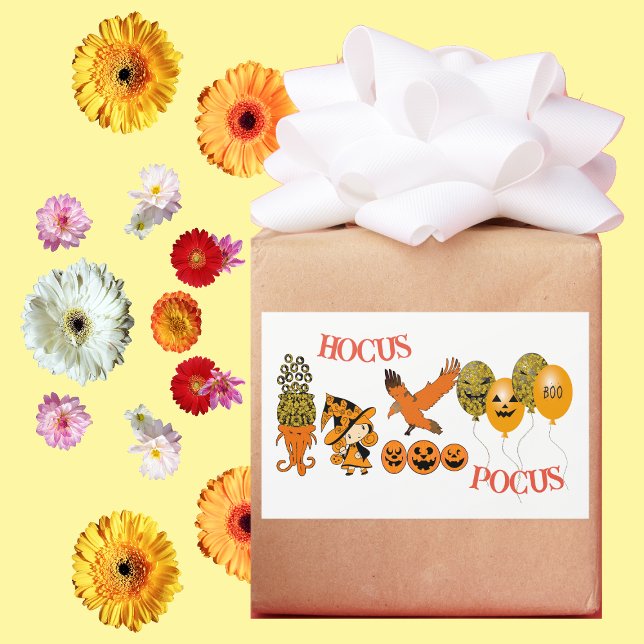 Wandering Witch Jack O Lanterns Raven Hocus Pocus  Sticker (Wandering Witch Jack O Lanterns Raven Hocus Pocus Rectangular Sticker)