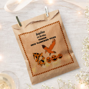 Wandering Witch Raven Halloween Pumpkins Birthday  Favour Bag