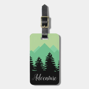 Wanderlust Adventure Mountains & Forest Silhouette Luggage Tag