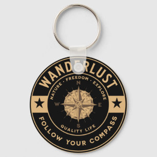 Wanderlust Adventure Outdoor Camping Travel Hiking Keychain
