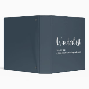 Wanderlust definition white grey blue colour binder