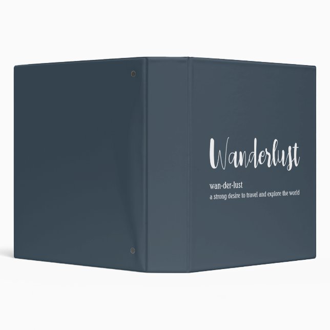 Wanderlust definition white grey blue colour binder (Background)