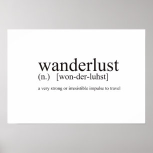 Wanderlust   Dictionary Style Art Print