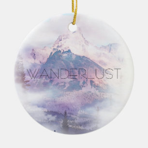 Wanderlust Dreamscape Mountain Ceramic Ornament