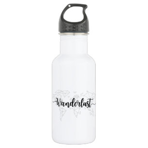 Wanderlust geometric world map 532 ml water bottle