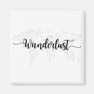 Wanderlust geometric world map magnet