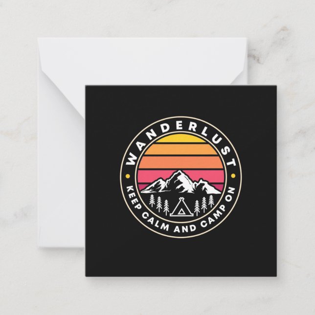 Wanderlust Keep Calm And Camp On Card (Front)