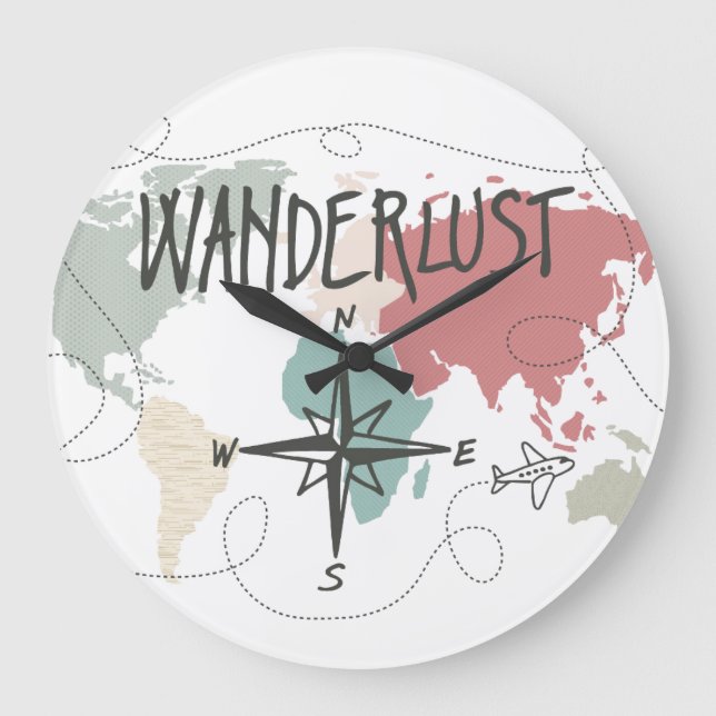 Wanderlust Large Clock (Front)