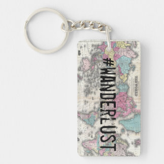 Wanderlust map keychain
