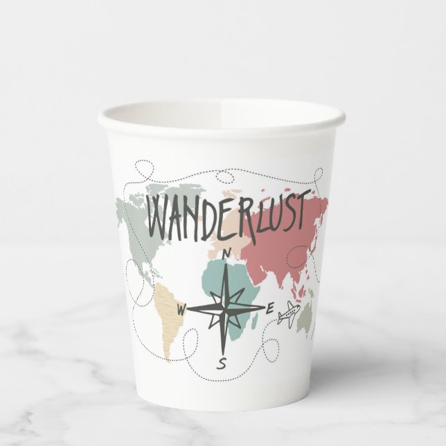Wanderlust Paper Cups (Left)