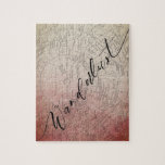 Wanderlust Red Ombre Watercolor Vintage Travel Map Jigsaw Puzzle<br><div class="desc">Wanderlust Red Ombre Watercolor Vintage Travel Map Design. With Pretty Fading Sepia to Pink & Red Background, Vintage Antique World Map Overlay, and Trendy Chic Brush Script Typography. Makes a great adventure gift for family members, for her, Teens, Wife, Friends, and more. Custom Puzzle! ~ Check my shop to see...</div>