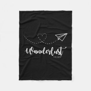 Wanderlust - Travel - Motivational Graphic Tee Fleece Blanket