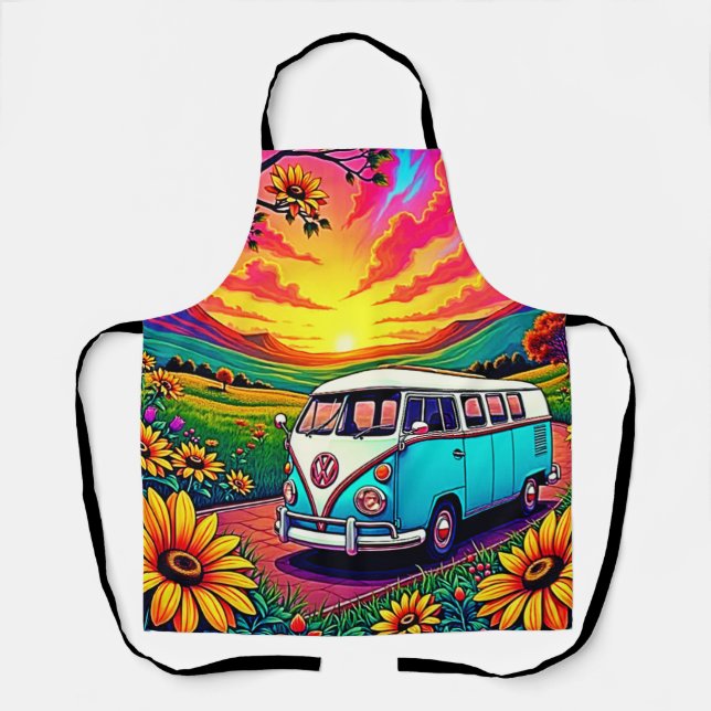 Wanderlust Van Sunset Art Apron (Front)