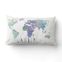 Wanderlust Watercolor Pillow