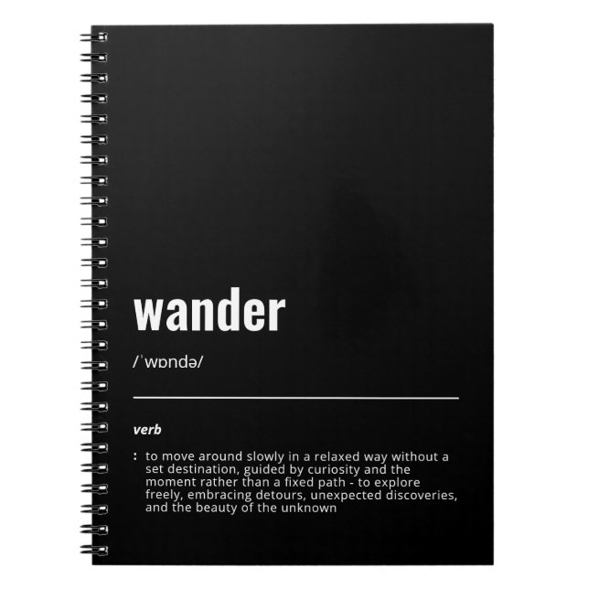WanderTag - Wander Carnet noir (Devant)
