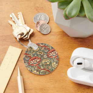 Wandle by William Morris, Vintage Textile Fine Art Keychain