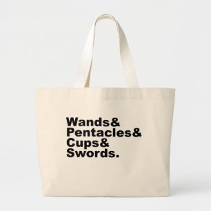 Wands & Pentacles & Cups & Swords   Tarot Cards Large Tote Bag