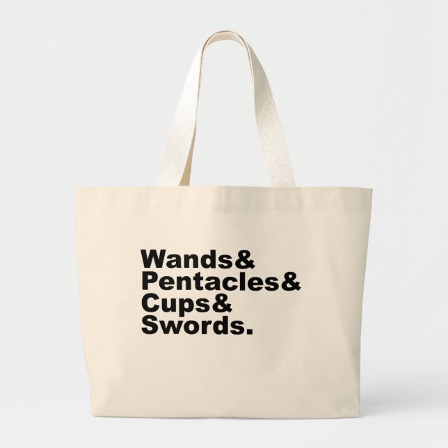Wands & Pentacles & Cups & Swords | Tarot Cards Large Tote Bag (Front)
