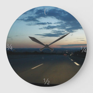 Wanduhr fahrt in die Nacht Large Clock