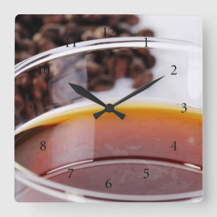 Wanduhr mit Kaffeebohnen Motiv 1 Square Wall Clock
