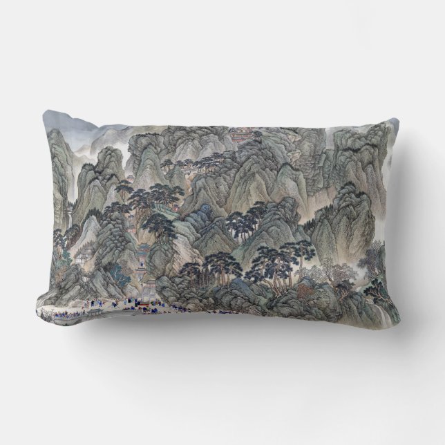 Wang Hui Ji'nan to Mount Tai Lumbar Pillow (Front)