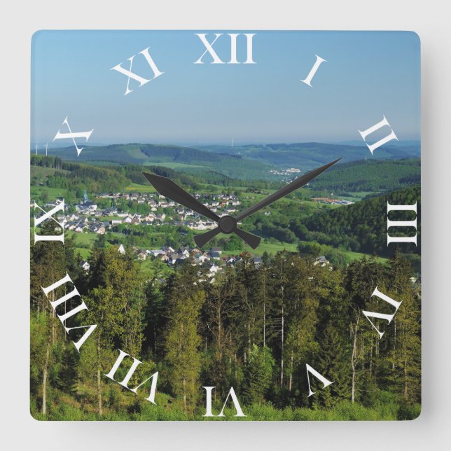 Wanhohr Siegerland Hainchener Height Square Wall Clock (Front)