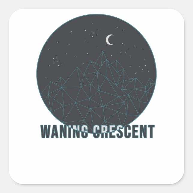 Waning Crescent Square Sticker (Front)