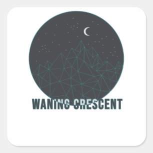 Waning Crescent Square Sticker