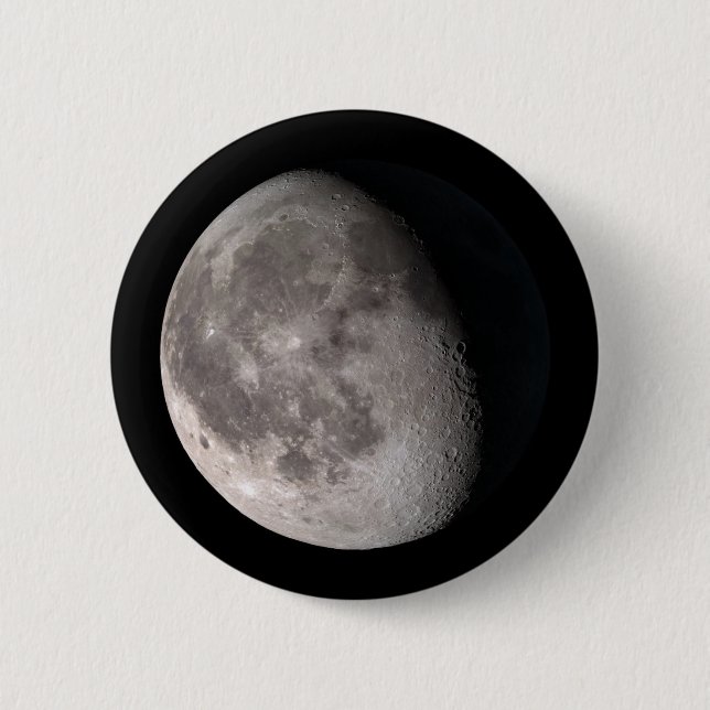 Waning gibbous moon 2 inch round button (Front)