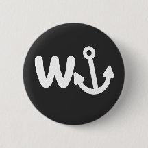 wanker w anchor 2 inch round button