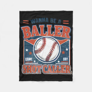 Wanna Be A Byller Shot-caller Retro Bysebyll Game  Fleece Blanket