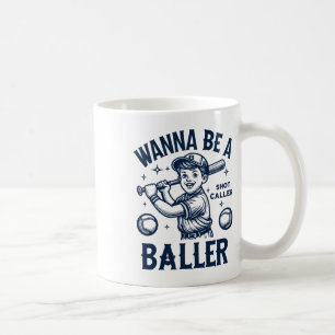 Wanna Be A Byller Shot Caller Retro Game Day Byseb Coffee Mug