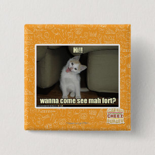 Wanna come see mah fort? 2 inch square button