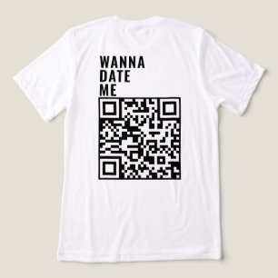 Wanna Date Me Custom QR Code Scan Me Him Her Gift Tri-Blend Shirt