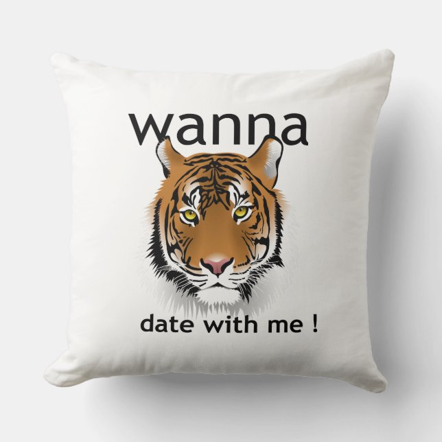wanna date with me throw pillow (Front)