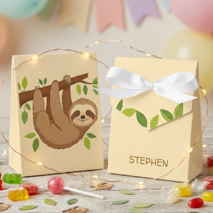 Wanna hang out? sloth kids birthday favor box