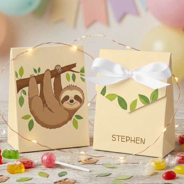 Wanna hang out? sloth kids birthday favor box (Creator Uploaded)