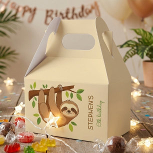 Wanna hang out? sloth kids birthday favor box