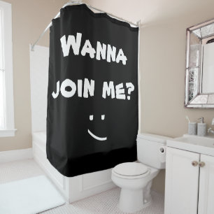 WANNA JOIN ME Funny Black and White