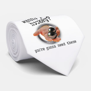 Wanna Play Hockey? tie (light)